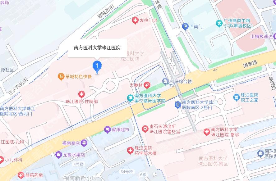 南方医科大学珠江医院整形外科项目介绍！医院概况、详细地址公布！