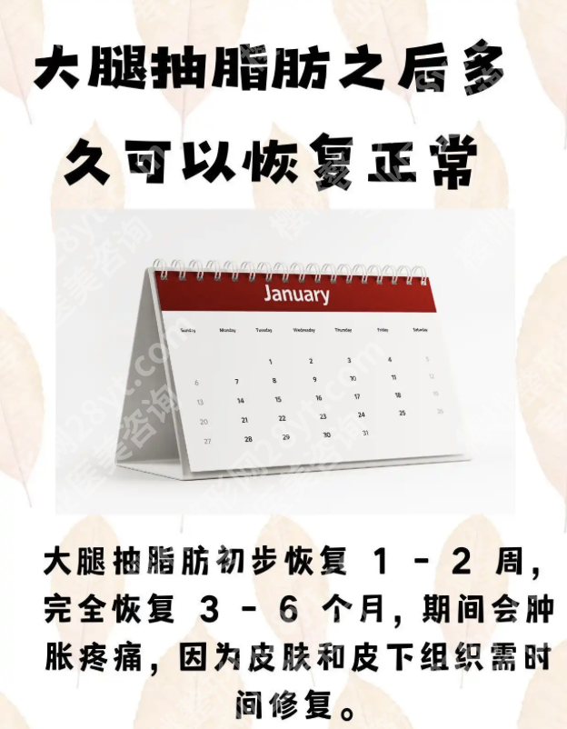 大腿抽脂肪之后多久可以恢复正常？医生实锤：分阶段恢复表+避坑指南，求美者必看